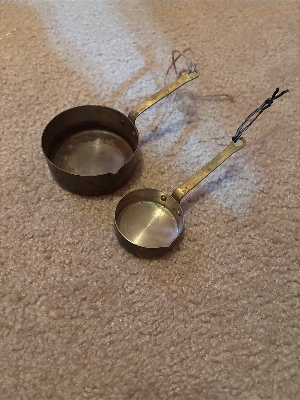 Vintage Copper Measuring Cups- Set of 2
